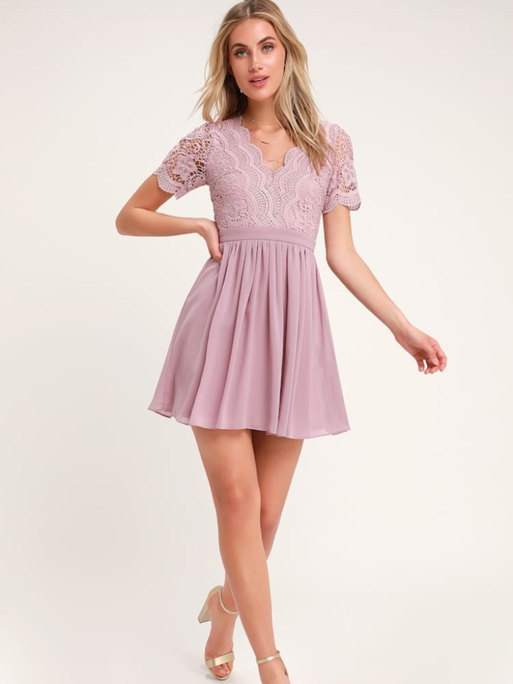 Lulu’s L Angel in Disguise  Lace Skater Dress